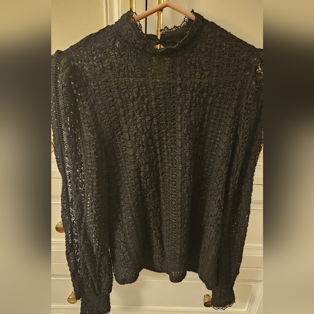 Ladies black lace top